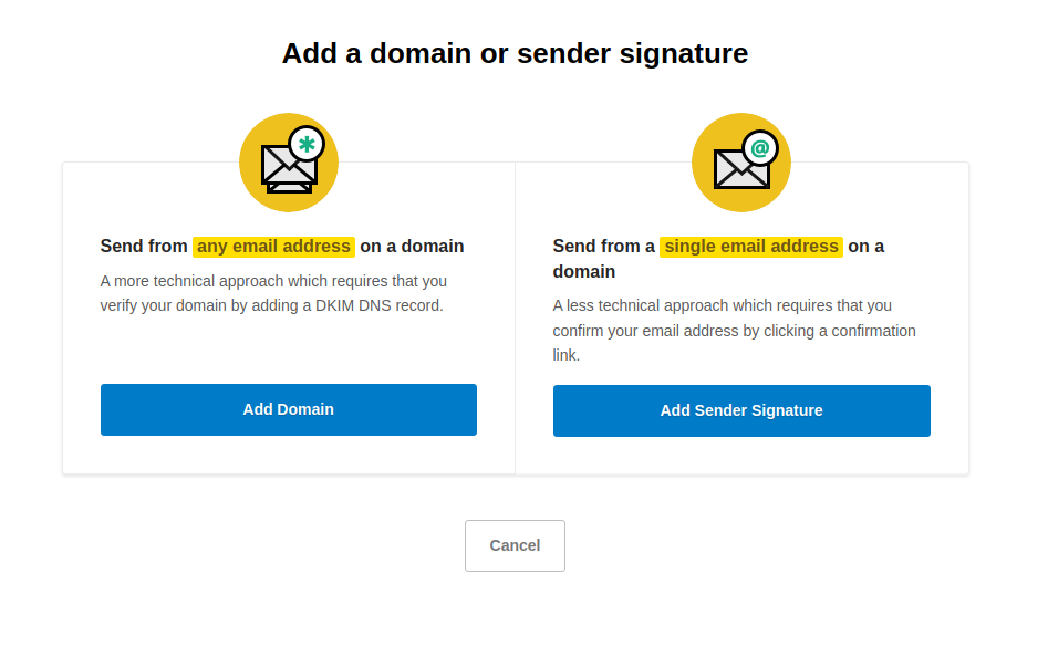 Verifying my new domain signature inside Postmark